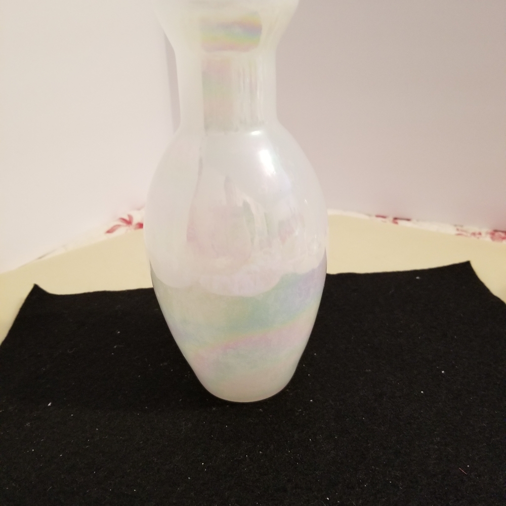 Iridescent White Vase